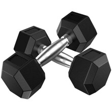 Dumbbell Hexagon Solid Iron RubberEncased With Metal Handles For Home Gym 10Kg Pair (5Kg X 2)