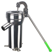 Stainless Steel Suction Pump Handheld Press Pump for Deep Well Water Lift 10m, 1.3mm Thick, 3 Leather Bowls