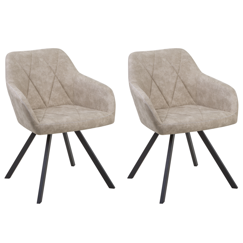 Set of 2 Dining Chairs MONEE Fabric Beige