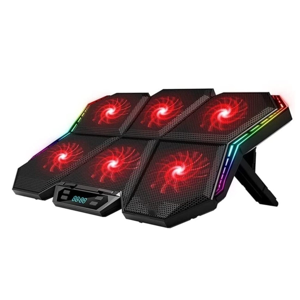 Ergonomic Laptop Cooling Stand Rgb Lighting Sixfan Cooling 1217 Inch Laptop Led Screen 2 Usb Ports 42.6X28x3.7 Cm 9382693010674