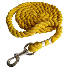 Braided Cotton Horse Leading Rope With Swivels And Buckles For Equestrian Rein Competition Halters, Thick Rope, Yellow