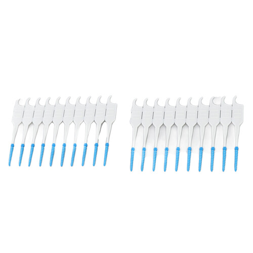 Disposable Soft Silicone Interdental Brush Set, 200pcs, Blue 2