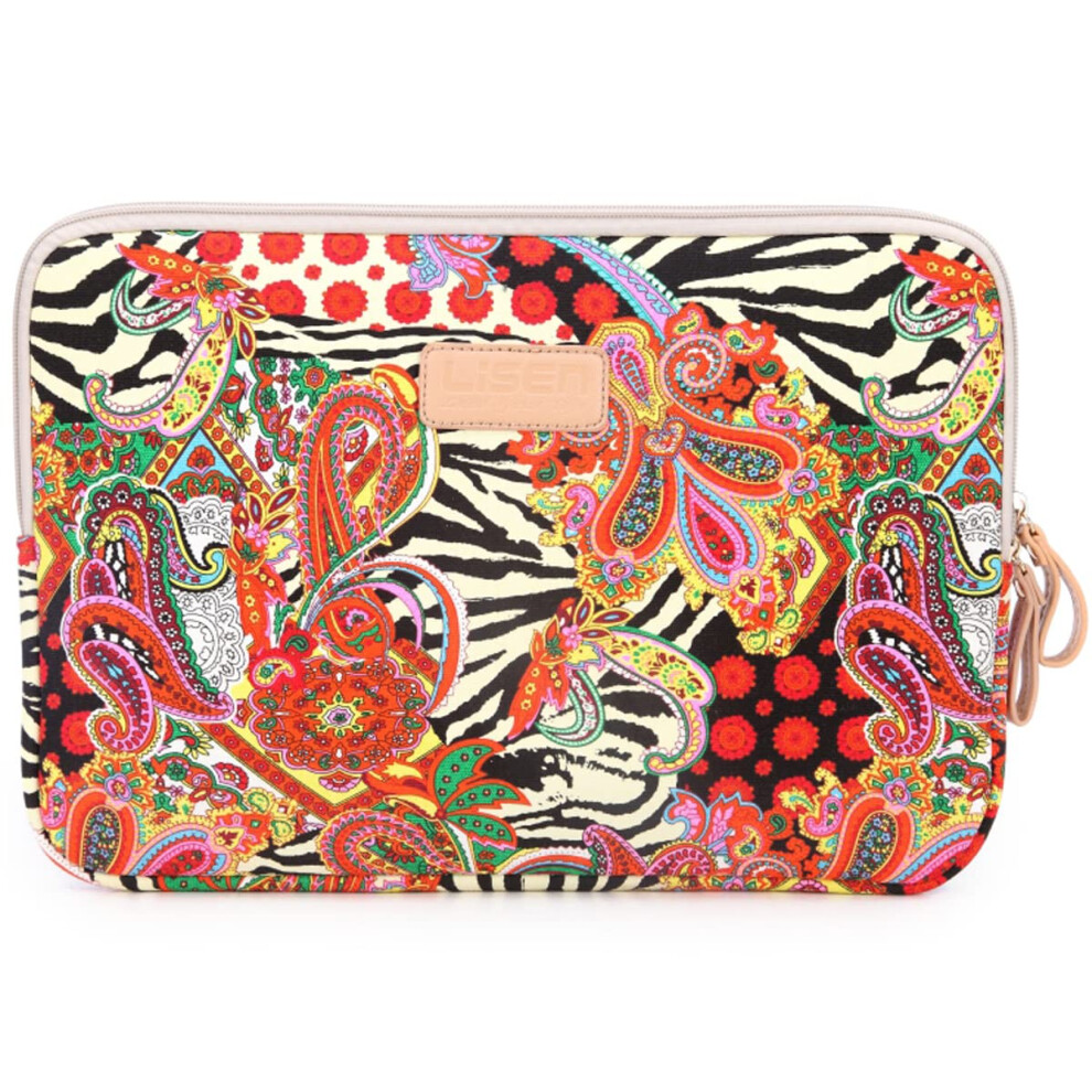 15.6 Inch Laptop Bag Waterproof Neoprene Sleeve Case Compatible With Acer Asus Dell Lenovo Hp Samsung Big Flower Design Red 9189345474903