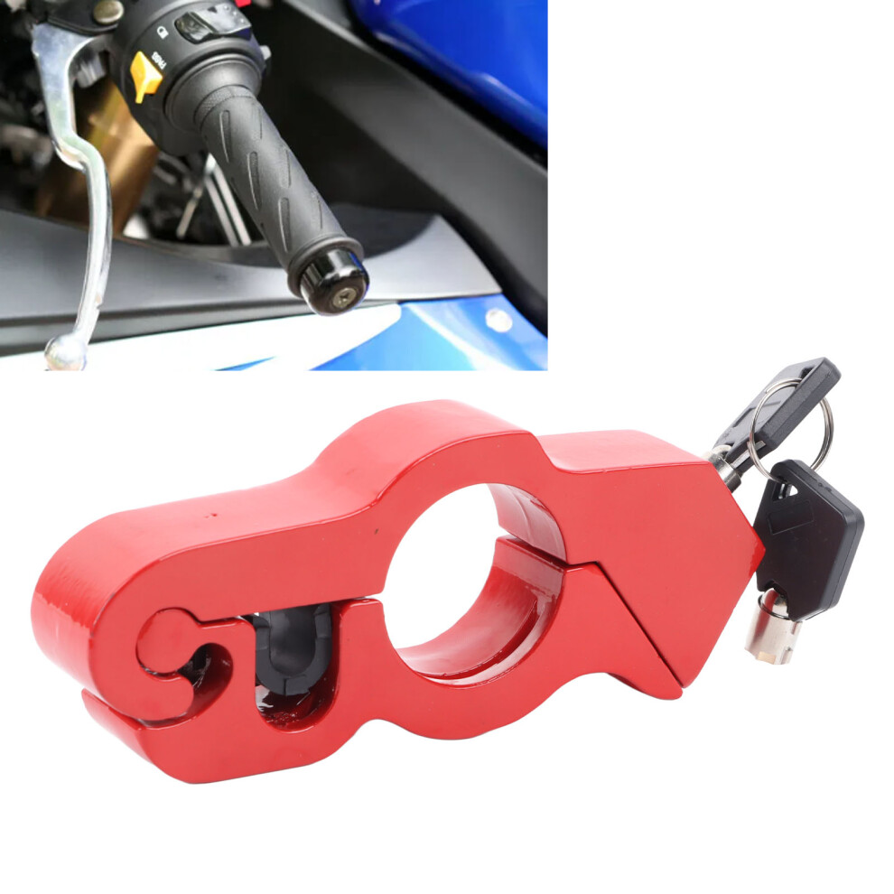 Aluminum Alloy Handlebar Lock For Electric Bike & Motorcycle Anti Theft Red 7901375835743