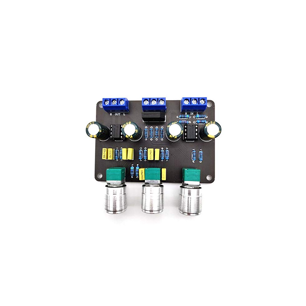 Dual Tone Stereo Preamplifier Board, 2Channel Audio Hifi Amplifier, Equalizer, Treble Tone Control, Preamp Module 9094768783115
