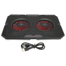 Laptop Cooling Pad With Quiet Fans, Adjustable Fan Speed Control, Ergonomic Design, Non-Slip Baffle, Wide Application, Portable Ultra Slim, Alloy Pane