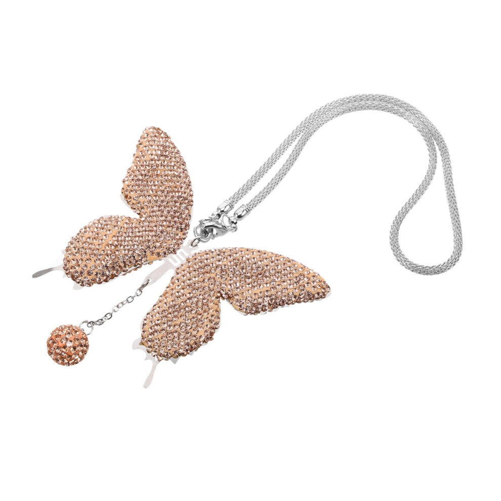 Bling Car Mirror Charm Universal Rearview Mirror Accessory Rhinestone Decor Fashionable Car Interior 9382693011824