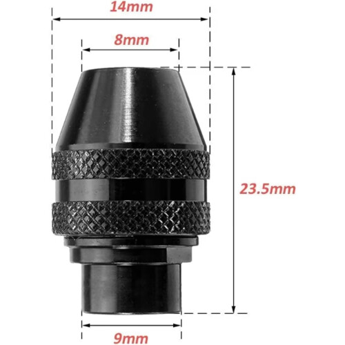 Universal Self Tightening Chuck for Rotary Tools 0.73.2 Cm Drill Bit Holder Black 1
