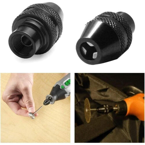 Universal Self Tightening Chuck for Rotary Tools 0.73.2 Cm Drill Bit Holder Black 2
