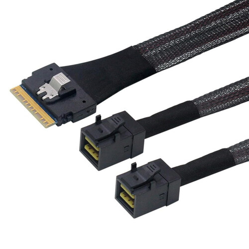 SAS4.0 SFF8654 8i to 2x SFF8643 Array Card Data Transfer Cable  Speed Transfer 2