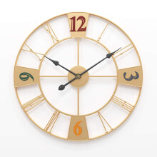 Outdoor Garden Wall Clock 23Inch OpenFace Wrought Iron Waterproof Quartz Clock For Indoor/Outdoor Decor