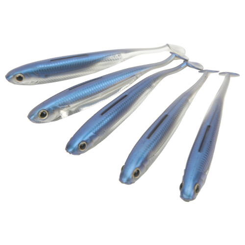 5 Stück blaue Silikon-Köder 12 cm Schwanzspirale 4,7 Zoll 1