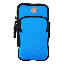 Armband Sport Bag for Huawei P Smart Z - Breathable Running Case with Adjustable Strap and Storage in Blue