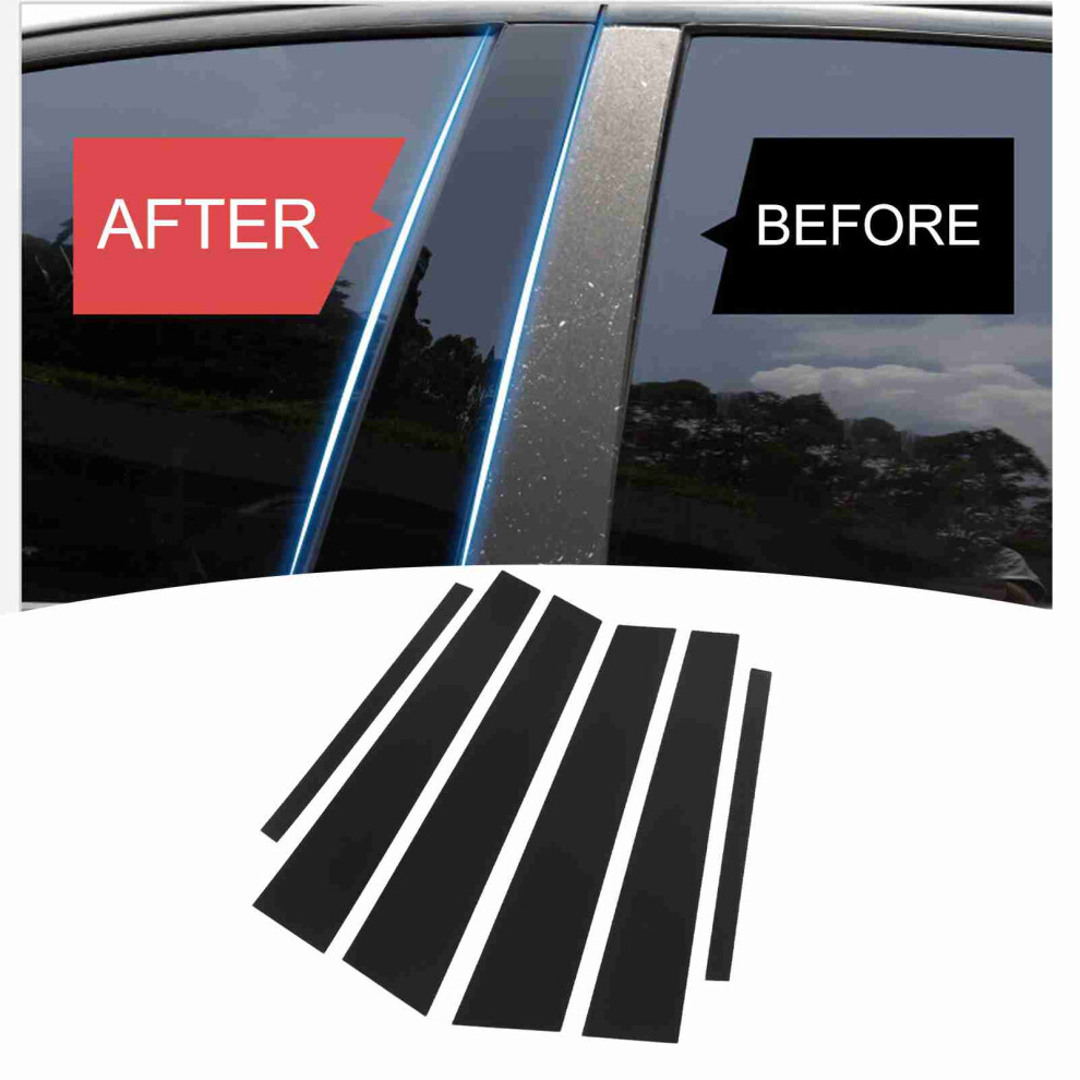 Glossy Side Pillar Post Trim Fit Accord 2013-2017 Sedan Black 9421374697619