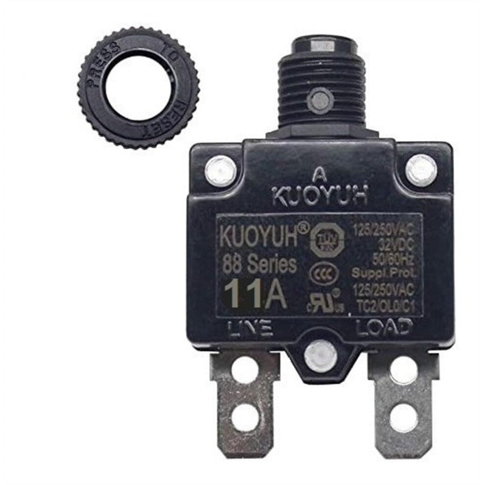Breaker Thermal Protector Switch With Reset Button, 11 Amp, For Overload Protection And Circuit Safety 9189345475917