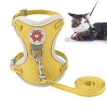Cat Vest Harness Breathable, Adjustable For Small Animals Yellow Kitten Proof Vest Harness