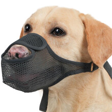 Dog Bark Mouth Muzzle Breathable Mesh Basket Adjustable Mouth Cover Black 2XL AntiBuckle Licking Prevention For Dogs