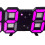 3D LED Wall Clock, Minimalist Black Plastic, Pink Letter, Wall Mount 1