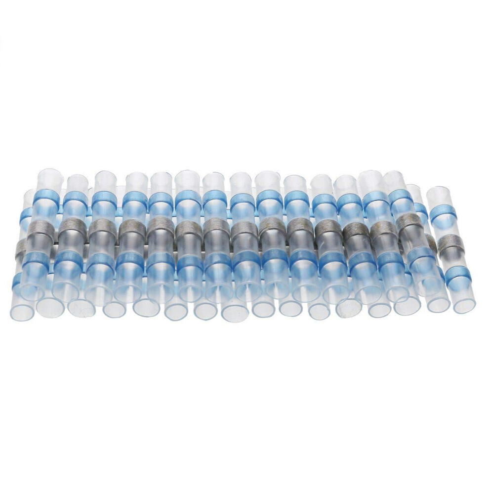 Marine Solder Seal Heat Shrink Butt Connectors 25 Pcs Awg 1026 Blue Electrical Wire Splice Terminals 9199774883689