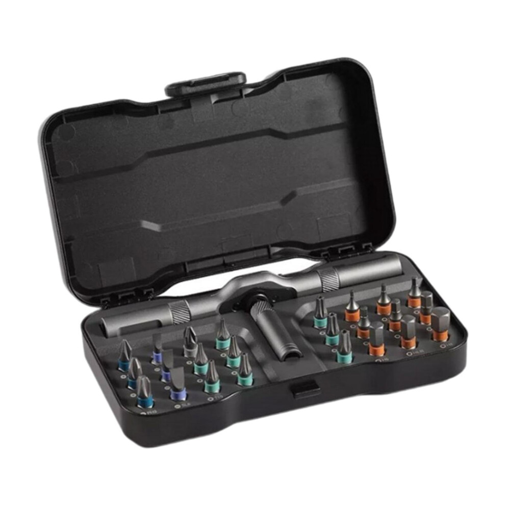 24 In 1 Ratchet Screwdriver Set With Storage Box, Laborsaving Household Tool, Multibit Home Kit 9347817412338