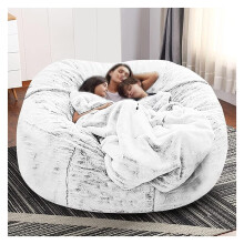 Bean Bag Chair Cover Oversized 7Ft Washable No Filler Fluffy Sofa Bed Seat Cover Color E Dorm Family Room