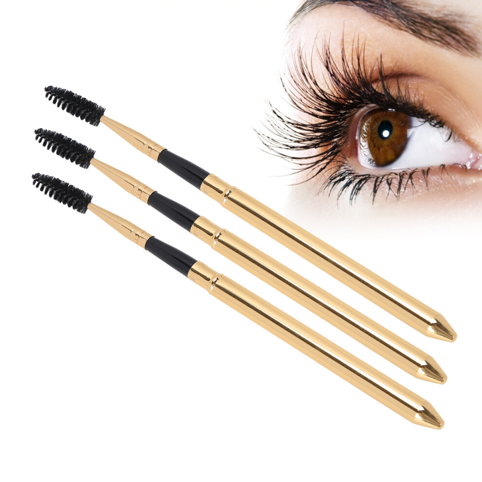 3pcs Reusable Eyelash & Eyebrow Applicator Set Compact Portable Mascara Brushes