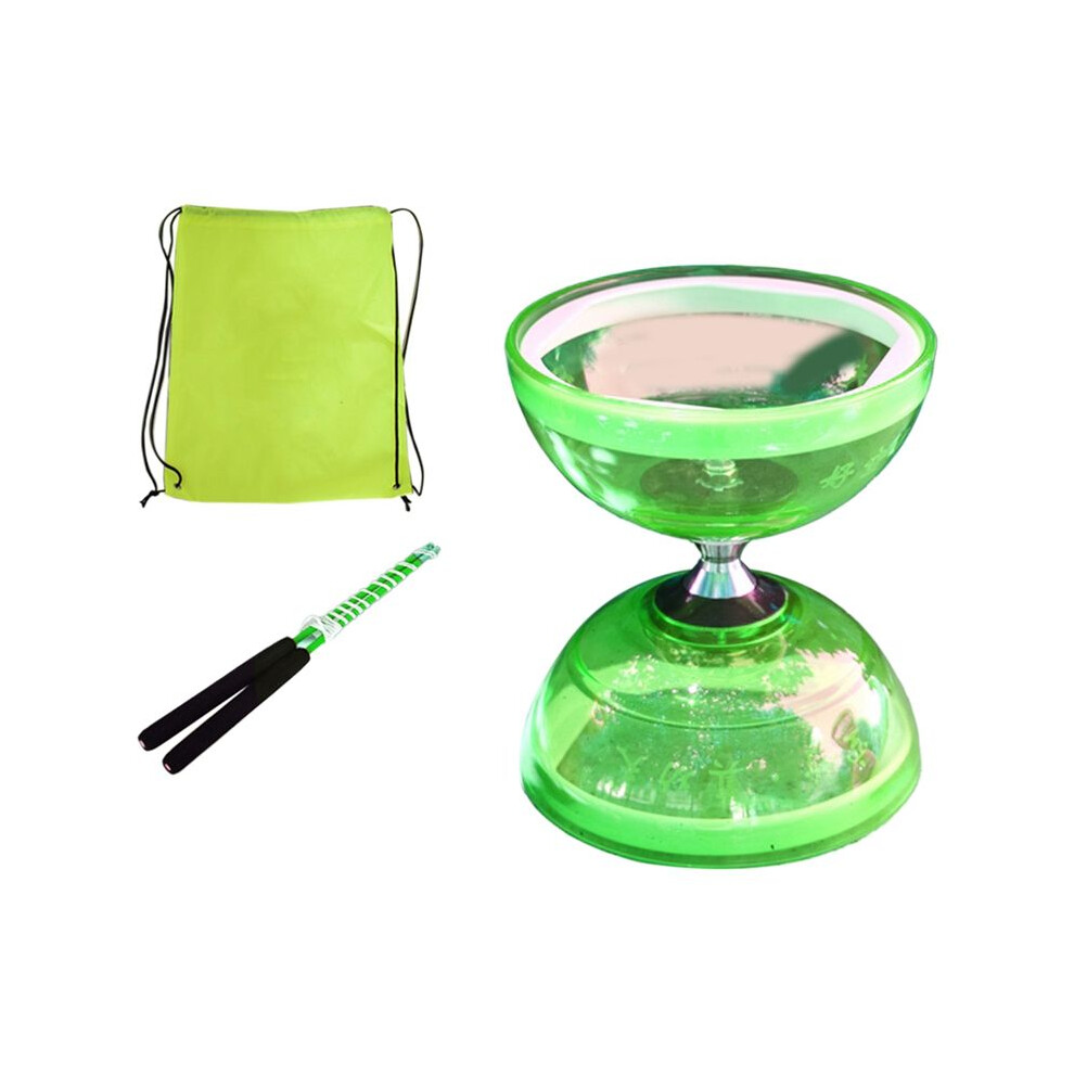 Saudism Green Diabolo Yoyo Elderly People Toy Kids Juggling Fitness Set Tpu Toy For Child Bearing Classic(Green)