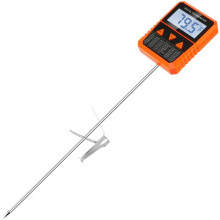 Sonden-Candy-Thermometer mit Topfclip, Alarmfunktion, IPX6 Wasserdichtes, Drehbares Frittieröl-Thermometer mit Großem Display