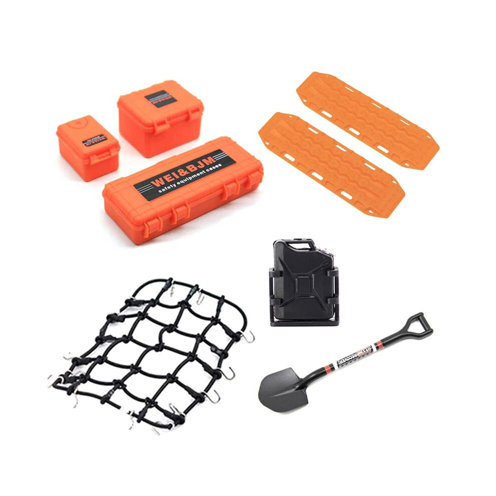 Photos - Parts for Drones & RC models Universal 8PCS/Set Simulated Decoration Suitcase Luggage Net Shovel For TRX4 SCX10 90046 1/10 RC Car Accessories Black