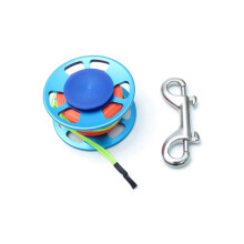 Scuba Finger Reel, Aluminum Compact Spool Reel Double Buckle Suitable for Diving Snorkeling in Wreck Cave Technology,A