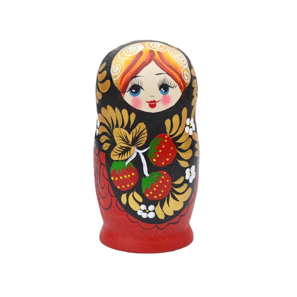 Saudism 5Pcs Matryoshka Dolls Nesting Dolls Handmade Cute Wood Russian Nesting Doll Diy Northeast Flowers Cute Nesting Dolls