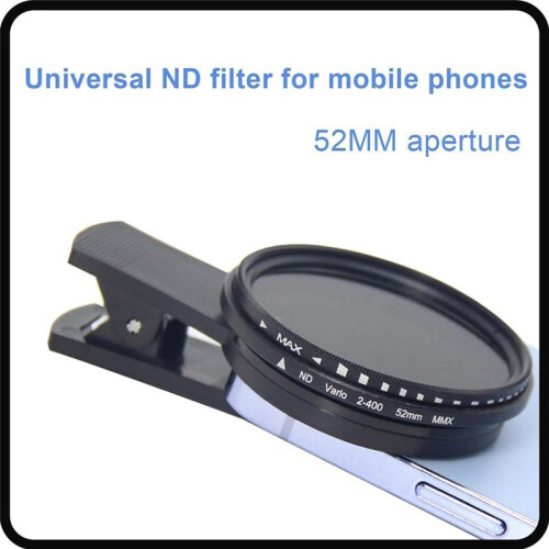 1 Set Solar Eclipse Telefonfilter 52 mm Kameraobjektivfilter ND 2-400 Smartphone-Objektivfilter mit Clip-Objektivdeckel 2