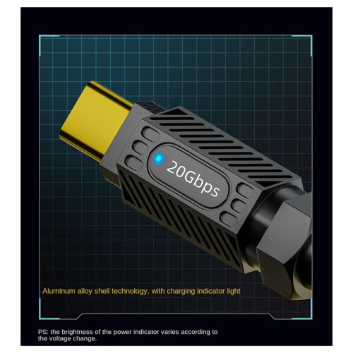 PD 140W Empalme Cable de Datos de Carga Rápida 20Gbps 8K HD USB C una C Cable de Resorte Tipo C Cable Extensor Escalable 1