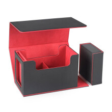 Caja de Baraja de Cartas con Ventana de Visualización, Caja de Baraja de Cartas con Bandeja para Dados Caja de Almacenamiento de Tarjetas