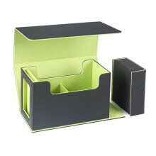 Caja de Baraja de Cartas con Ventana de Visualización, Caja de Baraja Cartas con Bandeja para Dados Caja de Almacenamiento de Tarjetas Portatarjetas