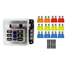Auto Boot Zekeringkast Houder met 6 Manieren Blade Zekeringhouder Blok Waarschuwingsindicator 12V 36V Stroomverdeelpaneel Board