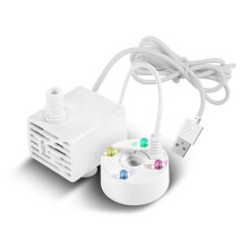 USB 5V Vattenpump Dim Maker LED-Lampor Dimmaskin, Inomhus Fontän Trädgårdsdamm Vattendimma Atomizer Vit
