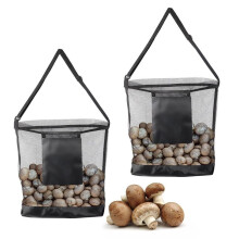 Durable Mesh Mushroom Foraging Bag with Adjustable Strap for Fruits, Berries, and Outdoor Harvesting