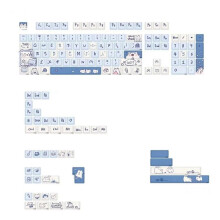 148 Tangenter MDA Keycaps Meow Meow Theme PBT Enkelsidig Värmesublimering för MX  Fit 61/68/87/96/104/108 Tangentbord