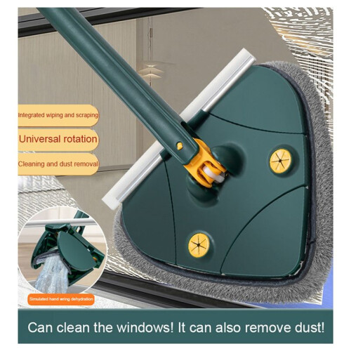 Teleskopisk Triangulär Mopp Självvridande Vatten Triangulär Förlängd Mopp Hands-Free Lazy Tool Roterande Hushållsrengöring 2