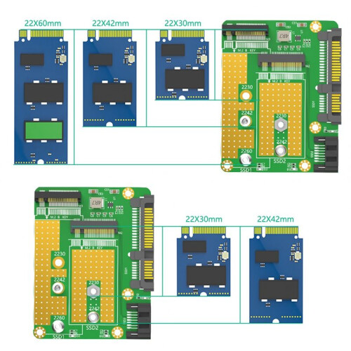 Dubbele M.2(NGFF) SSD Naar Dubbele SATA3-Adapterkaart 2