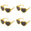 4X Moda Divertida Verano Forma de Corazon de Amor Gafas de  Amarillo 1