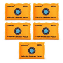 wisedry 100g [5 Packs] Reusable Desiccant Packs for Storage, Rechargeable Color Indicating Silica Gel Desiccant Packets, Moisture Absorbers for Stora
