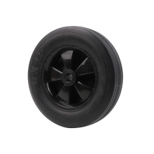 Solid Rubber Hand Truck Wheel Roller 6 Inch Diameter 0.51 Inch Bore Black