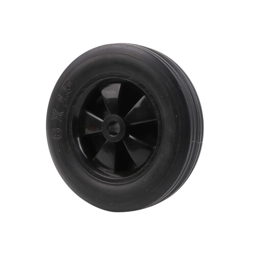 Solid Rubber Hand Truck Wheel Roller 6 Inch Diameter 0.51 Inch Bore Black