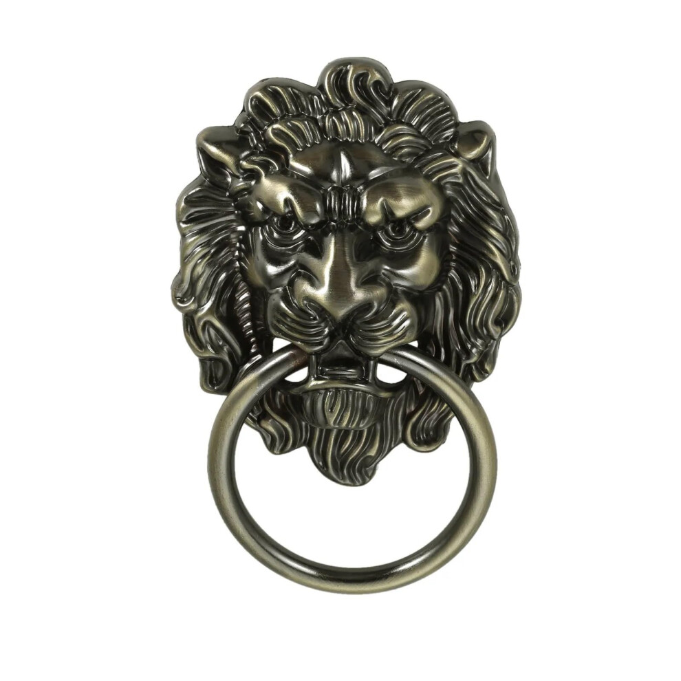 Antique Bronze Cabinet Pull Vintage Lion Head Ring Handle 42X67mm Decorative Drawer Knob 9382693014757