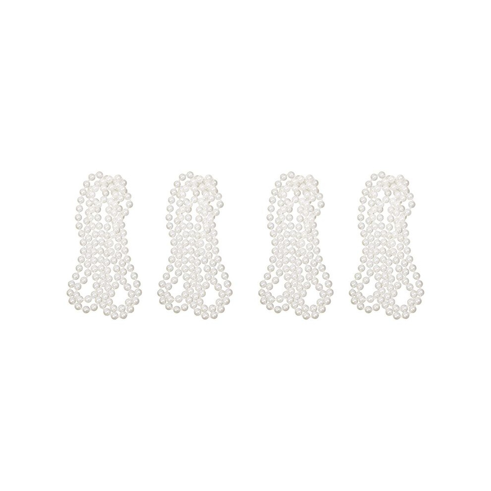 4X Long Artificial Pearl Necklace Jewelry Accessory For Flapper Girl Costume 1920S White 4713205642901