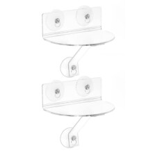 2pcs Clear Acrylic Window Plant Shelf with Suction Cups for Indoor Succulent Display and Storage