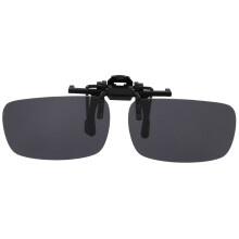 Polarized Rimless Rectangle Gray Lens Flip Clip Sunglasses Eyeglass