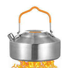 Campfire Coffee Pot 1L Stainless Steel Camp Kettle, Compact Portable Outdoor Tea Pot for Camping